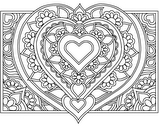 Download, print, color-in, colour-in Page 37 - Large Centre Heart, Flowers